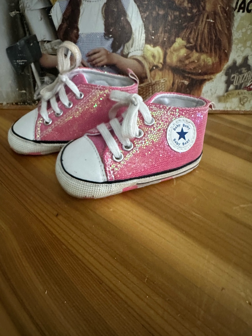Converse Pink Sparkle High-Top Baby Shoes - Picture 1 of 5